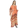 thumbnail image 2 of Moomaya Printed Rayon Turkish Maxi Kaftan For Women Beachwear Bikini Cover Up Resort Dress, 2 of 7