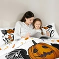 thumbnail image 4 of Feelyou Horror Ghost Child Twin Bedding Sets 7-Piece, Pumpkin Sipder Print Bedding Comforter Set, Gothic Halloween Theme Reversible Sheet Sets, Ultra Soft Home Decor, 4 of 7
