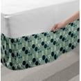 thumbnail image 2 of Geometric Bed Skirt, Pattern of Circles and Triangles, Elastic Bedskirt Dust Ruffle Wrap Around for Bedding Decor, 4 Sizes, Pale Green Dark Teal, by Ambesonne, 2 of 2
