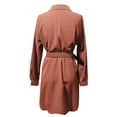 thumbnail image 6 of Winter Fall Dresses for Women Wedding Guest Long Sleeve Autumn Fashion Short Dress Lapel Slim Casual Shirt Dress, 6 of 6