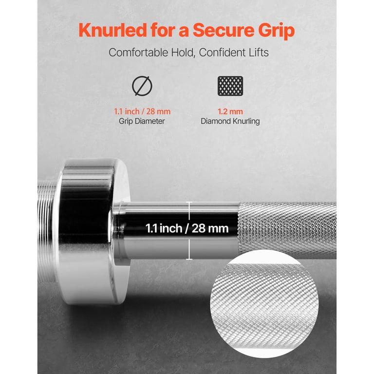 KFFKFF, 4FT Barbell Bar, OB-47, Compatible with 2-Inch Plates