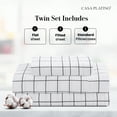 thumbnail image 3 of Casa Platino 100 Cotton Sheets Set – 3 Piece Twin Bed Sheet For Kids, All-Season Comfort with Percale Weave, twiny Elasticized 15”Deep Pocket, Easy to Wash – Windowpane, 3 of 7