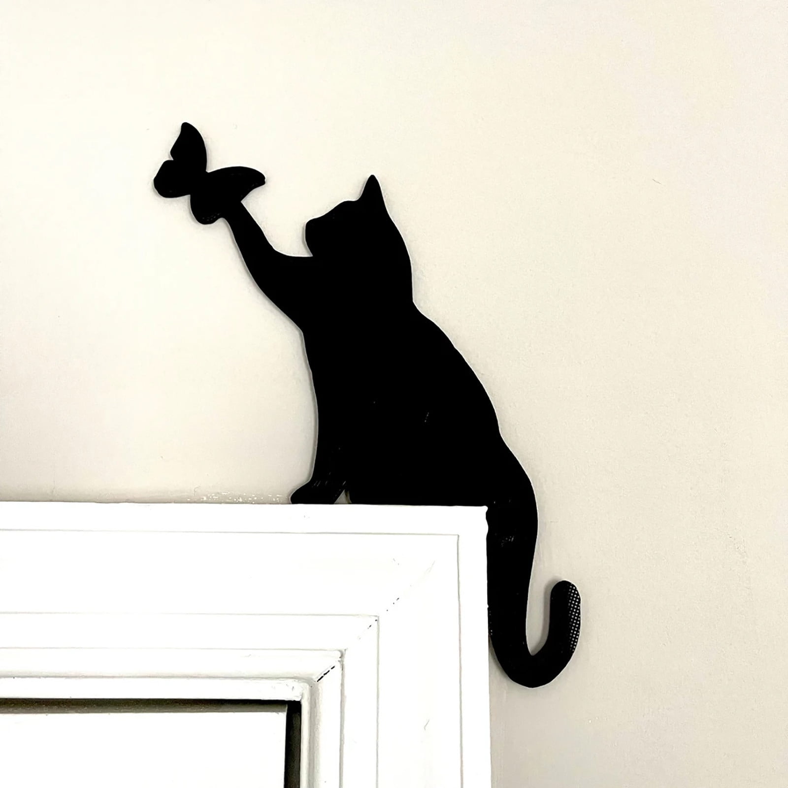 Wall Mural Black silhouette of cat. Vector illustration. 