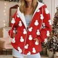 thumbnail image 2 of larppty Womens Zip Up Christmas Hoodies Oversized Fall Outfits 2025 Drawstring Zipper Hoodie Y2K Casual Loose Fit Long Sleeve Hoodies (Red, L), 2 of 7