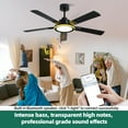thumbnail image 4 of BAYSQUIRREL  52" Ceiling Fans with Lights,Bluetooth Ceiling Fan with Speaker,6-Speeds DC Reversible Noiseless Motor,Full-Spectrum Eye-Care Flush Mount Ceiling Fan with Light, 4 of 9