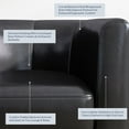 thumbnail image 4 of BELLEZE Accent Arm Club Chairs in Faux Leather Set of 2 - Highland (Black), 4 of 7