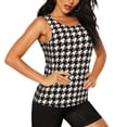 thumbnail image 2 of Picia Black and white houndstooth Pattern Women's Workout Tank Top,Breathable Activewear,Slim Fit Athletic Top,Versatile Workout Moisture-wicking top-Small, 2 of 7