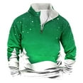 thumbnail image 1 of Sudadera sin capucha para hombre, informal, a la moda, con cuello alto, estampado, cremallera, jersey de manga larga, blusa de poliéster para hombre, 1 of 3