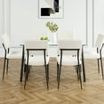 thumbnail image 2 of Modern Tempered Glass Table With 6 Chairs, Black Metal Frame, For Living & Dining Rooms, Transparent Legs, Room Area, Elegant, 2 of 7