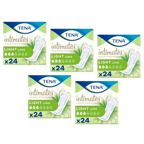 Tena Intimates Light Ultra Thin Incontinence Pads for Women, 24 Count - Pack of 5