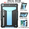 thumbnail image 2 of for iPad 9th/8th/7th Generation Case with Pencil Holder & Kickstand, Shockproof Drop Proof Kids Friendly Rugged Full Body Protective Case Cover for iPad 10.2 Inch 2021/2020/2019, Black+Blue, 2 of 4