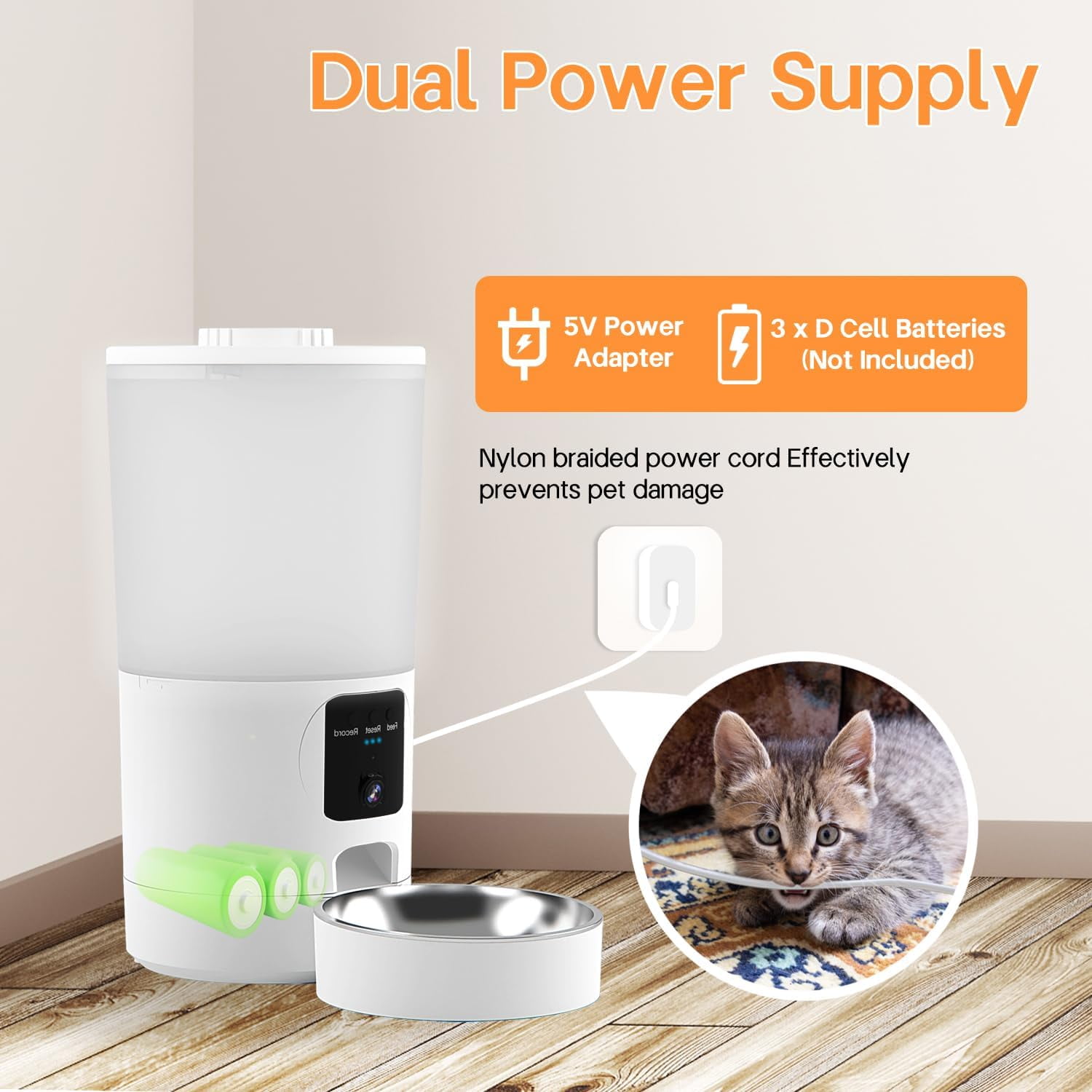 Sonox Junan Automatic Cat Feeder with 2K Camera Smart App WiFi Pet Food Dispenser for Cats Dogs Timed Control Meals Easy Clean