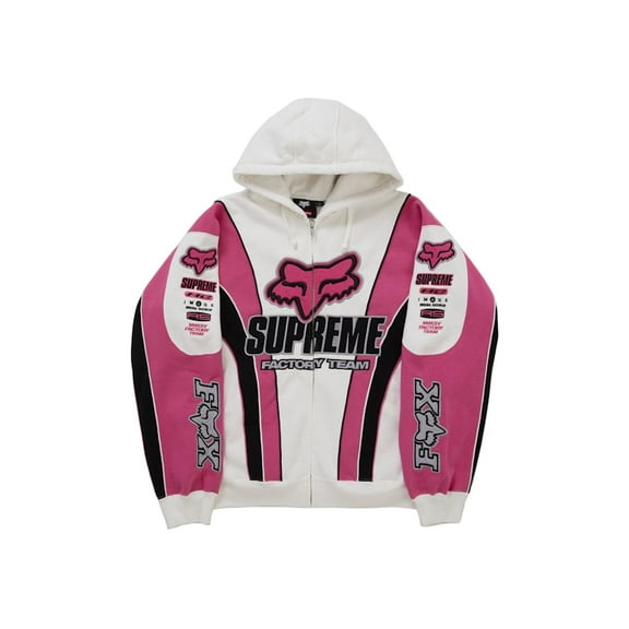 Supreme Men's Fox Racing Zip Up Hooded Sweatshirt White, from StockX