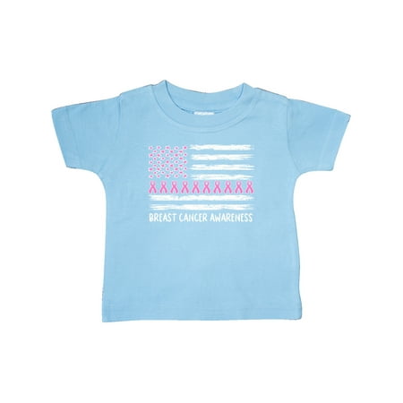 

Inktastic Breast Cancer Awareness Pink Ribbons and Flag Gift Baby Boy or Baby Girl T-Shirt