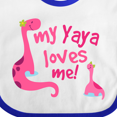 thumbnail image 4 of Inktastic My Yaya Loves Me Granddaughter Dinosaur Girls Baby Bib, 4 of 4