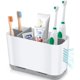 thumbnail image 2 of Soporte para cepillo de dientes y pasta de dientes, drenaje para encimera de baño con divisores ajustables, organizador grande para pasta de dientes, almacenamiento rústico antideslizante para du, 2 of 3