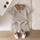 thumbnail image 2 of Niños Lugar Niños Pantalones Estilo de Dos Piezas de Cuello Redondo Suéter Conjunto con Diseño de Moda Bowtie, Top Suave Y Pantalones Casuales para Bebés Niñas de Uso Diario, 2 of 7