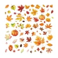 thumbnail image 2 of geerera 4pcs Fall Harvest Window Clings, Autumn Leaves & Pumpkin Wall Decals Set, Removable Vinyl Stickers for Glass, Mirror & Thanksgiving Home Decor, 2 of 6