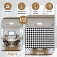 thumbnail image 5 of Black and White Plaid Window Privacy Film, Farmhouse Checkered Buffalo Static Cling UV Sun Blocking Heat Control Window Tint Day and Night, Non-Adhesive One Way Windows Privacy Cover 17.7''x78.7'', 5 of 7