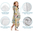 thumbnail image 7 of Multicolor Ethnic Geometric Pattern Hooded Bath Towel，60"x35" for Ages 3 To 12 Kids, Quick Dry Lightweight Soft Microfiber Hood Beach Towel Cover Up for Kids, 7 of 7