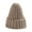 Beige, variant on Grofry Beanie Knitted Thick Folded Brim Stretchy Ear Piled Hat Windproof Cold Weather Warm Headgear