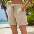 thumbnail image 2 of Womens Casual Cargo Shorts, Comfy Utility Shorts with Patch Pockets, Solid Color High Waist Cuffed Summer Shorts, S-3XL, 2 of 5