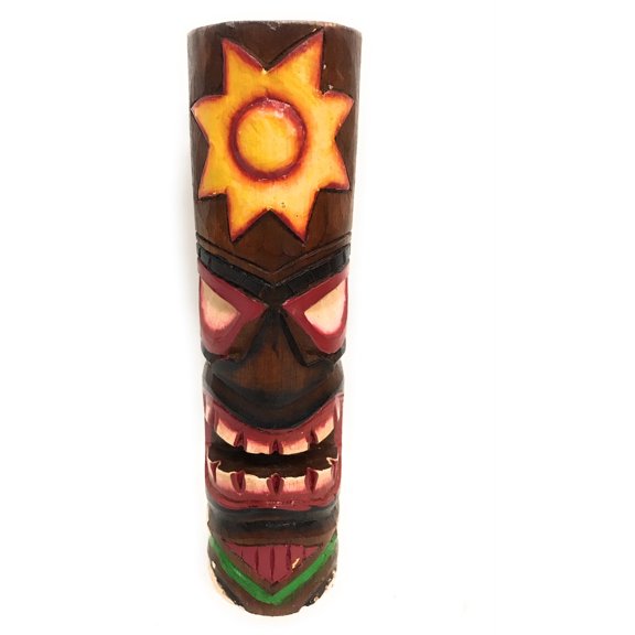 Tiki Totem 10" w/ Sunny Hawaii - Hand Carved & Painted | #dpt535825c