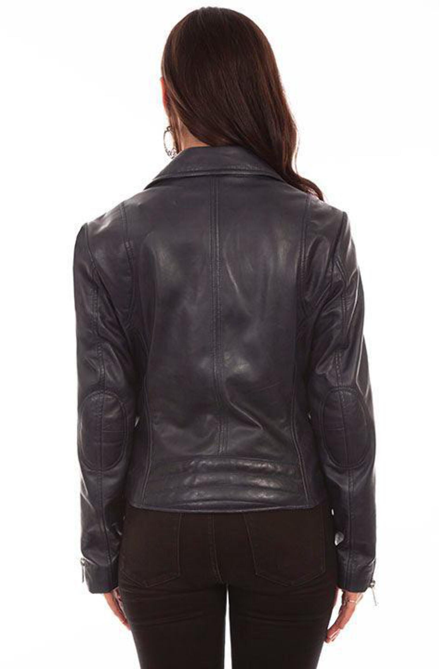 Scully L1048-310-XL Ladies Soft Touch Leather Motorcycle Jacket&#44; Navy - Extra Large - image 2 of 2