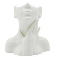 thumbnail image 1 of Jarrón de flores de estilo nórdico para mujer, jarrón de cerámica con forma de media cara, artesanías para dormitorio, sala de estar, decoración de escritorio, C, 1 of 8