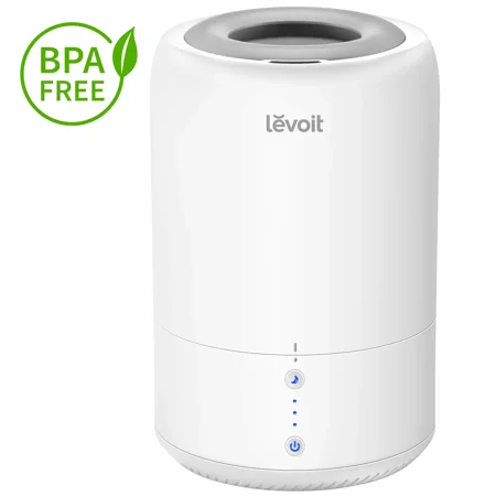 

Levoit Top Fill Humidifier Dual 100-RBW for Room Ultrasonic Cool Mist Vaporizer for Bedroom with Essential Oil Diffuser Smart Sensor and Sleep Mode White，1.8L