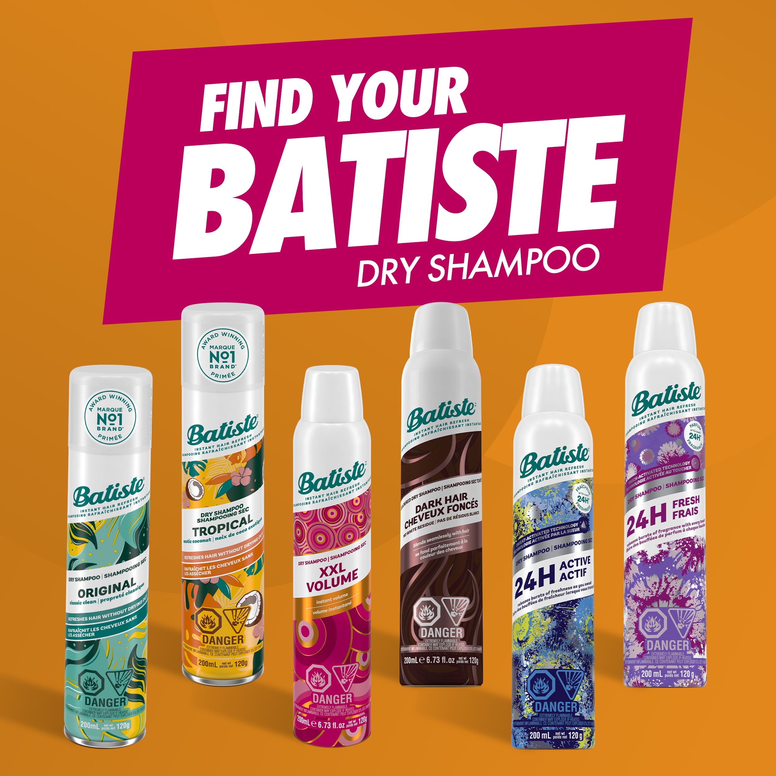 Batiste XXL Volume Dry Shampoo Spray, Value Pack, Waterless Shampoo for Added Hair Texture and Body, Large Format, 350mL