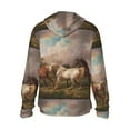 thumbnail image 3 of Sigee Three Horses Oil Painting Print UPF50+ Men's Sun Protection Hoodie Shirt SPF UV Shirt Long Sleeve Fishing Outdoor Lightweight, S-3XL, 3 of 9