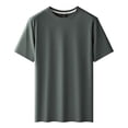 thumbnail image 2 of pstuiky Mangas cortas para hombre, Camiseta informal de cuello redondo de color liso para hombre, camiseta de manga corta con cuello redondo ropa de hombre xxl, 2 of 9