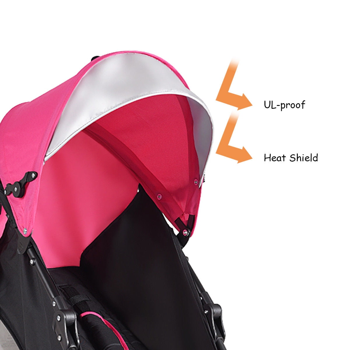 Costway Folding Lightweight Baby Toddler Umbrella Travel Stroller with Storage Basket Pink