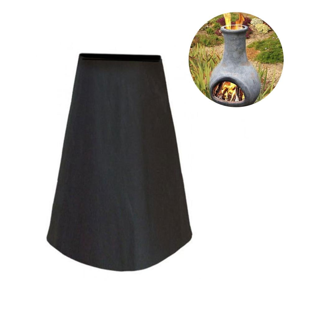 Horypt 210D Oxford Cloth Outdoor Fire Pit Cover Black Outdoor Waterproof Dust-Proof Heater Cover Protection for Terrace Dust Cover
