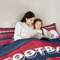thumbnail image 5 of Feelyou Rugby Sport Player Twin Bedding Sets 7-Piece for Teens, Red Navy Cartoon Bedding Comforter Set, Football Soccer Theme Reversible Sheet Sets, Luxury Bedroom Decor, 5 of 8