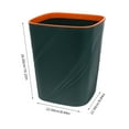 thumbnail image 2 of Hemoton Small Trash Garbage Can Plastic Waste Basket Container Bin For Narrow Spaces Bathroom Bedroom Kitchen Office Home Green, 2 of 8