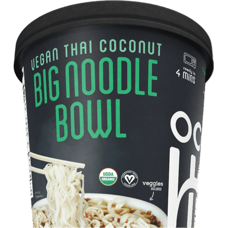 Ocean s Halo Organic and Vegan Thai Coconut Big Noodle Bowls  4.02 oz  (2 Pack)