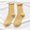 Yellow, variant on Women Ankle Socks Knit Lace Ruffle Socks Solid Color Casual Socks