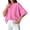 Pink, variant on Women Summer Solid Color Round Neck Short Sleeve Cape Top Loose Fit Casual Pullover Blouse