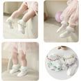 thumbnail image 3 of Baby Girls Lace Socks with Embroidered Flowers,Ruffle Princess Frilly Cotton Dress Ankle Socks for Infants & Toddlers, 3 of 6