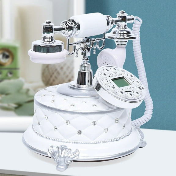 Miumaeov Vintage Antique Telephone Old Fashioned Desk European Style Landline Phone Rotary Dial Phone Home Office Decoration