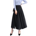 thumbnail image 1 of Avamo Women Long Tulle Skirt Tutu Swing Skirts Pleated Maxi Petticoat High Elastic Waist Midi Skirt Flowing Big Hem Skirt Black Free Size, 1 of 4