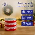 thumbnail image 5 of HOMZ 3-Pack 24" Seasonal Holiday Clear Plastic Wreath & Garland Storage Containers, Red, 5 of 9