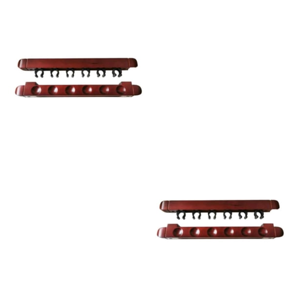 Yuarrent 1 Juego de estante para taco de billar montado en la pared, estante Universal para ahorrar espacio, soporte de 6 agujeros, soporte para Vino rojo 2piezas