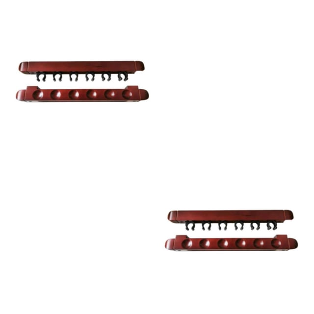 Yuarrent 1 Juego de estante para taco de billar montado en la pared, estante Universal para ahorrar espacio, soporte de 6 agujeros, soporte para Vino rojo 2piezas