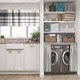 thumbnail image 5 of LALILO Kitchen Curtain Valance Plaid Check Black Rod Pocket Window Curtain 52"x 18" Set of 2, 5 of 6