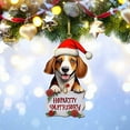 thumbnail image 2 of dajkiuy Christmas Dog Pendants Non-3D Acrylic Cute Dog with Hats Christmas Tree Decoration Car Interior Hanging Ornament Crafts Dog Lover Gift, 2 of 3