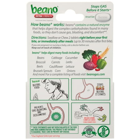Beano Digestive Enzyme, Gas Prevention & Digestive Enzyme Supplement, 100 Count