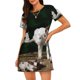 thumbnail image 1 of Balery Cute Goat Baby Camisón de manga corta con cuello redondo para mujer, cómodo y elegante., 1 of 6